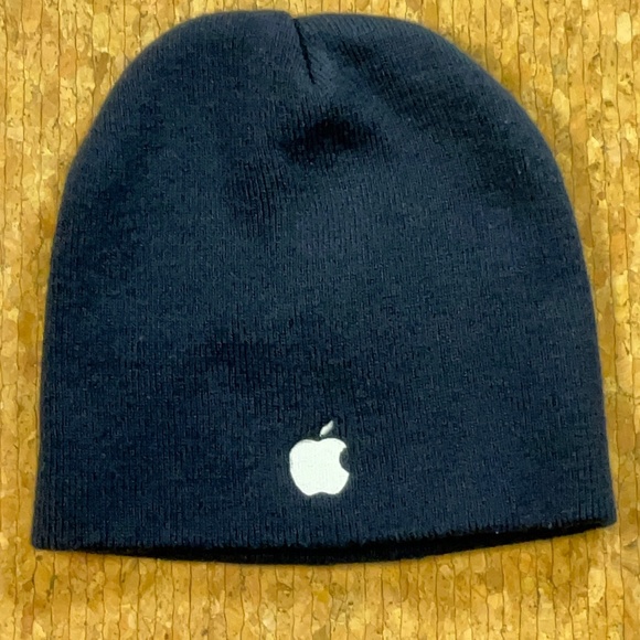 Rare Apple Employee Beanie 2012 Navy Blue Knit Hat Vintage Mac Logo Exclusive